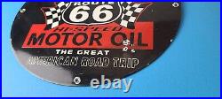 Vintage Mother Road Porcelain Hi Speed Motor Oil Route 66 Gas Pump Service Sign