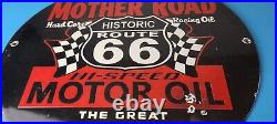 Vintage Mother Road Porcelain Hi Speed Motor Oil Route 66 Gas Pump Service Sign