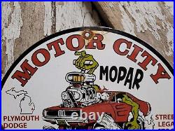 Vintage Motor City Car Club Porcelain Sign 1974 Mopar Detroit Michigan Gas Oil