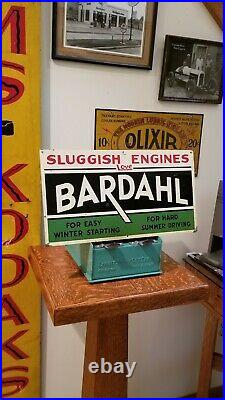 Vintage Multi-Color Tin BARDAHL Motor Oil Sign circa 1950's