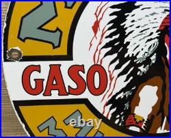 Vintage Musgo Gasoline Porcelain Sign Gas Station Pump Motor Oil Service Vintage Musgo Gasoline Porcelain Sign Gas Station Pump Motor Oil Service
