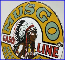 Vintage Musgo Gasoline Porcelain Sign Gas Station Pump Motor Oil Service