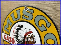 Vintage Musgo Gasoline Porcelain Sign Gas Station Pump Motor Oil Service Vintage Musgo Gasoline Porcelain Sign Gas Station Pump Motor Oil Service