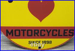 Vintage Norton Motorcycles Porcelain Sign General Motors Dealership Gas Oil
