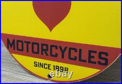 Vintage Norton Motorcycles Porcelain Sign General Motors Dealership Gas Oil