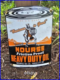 Vintage Nourse Oils Motor Oil Porcelain Gas Station Pump Sign Gasoline Vintage Nourse Oils Motor Oil Porcelain Gas Station Pump Sign Gasoline