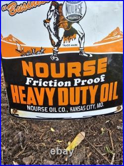 Vintage Nourse Oils Motor Oil Porcelain Gas Station Pump Sign Gasoline Vintage Nourse Oils Motor Oil Porcelain Gas Station Pump Sign Gasoline