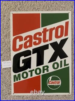Vintage ORIGINAL CASTROL GTX MOTOR OIL Metal Sign 19x 14