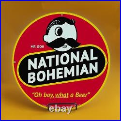 Vintage Oh Boy What A Beer Drink Porcelain Sign Gas Station Pump Motor Oil