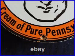 Vintage Oilzum Gasoline / Motor Oil Porcelain Gas Pump Sign