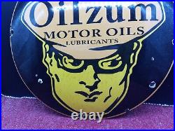 Vintage Oilzum Motor Oil Metal Advertising Sign