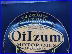 Vintage Oilzum Motor Oil Metal Advertising Sign