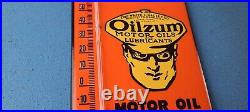 Vintage Oilzum Motor Oil Porcelain Sign Gasoline Pump Ad Sign On Thermometer