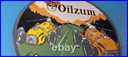 Vintage Oilzum Motor Oil Sign Porcelain Gas Sign Gasoline Pump Racing Sign