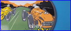 Vintage Oilzum Motor Oil Sign Porcelain Gasoline Pump Racing Sign