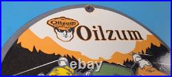 Vintage Oilzum Motor Oil Sign Porcelain Gasoline Pump Racing Sign