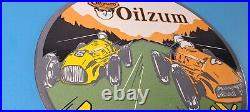 Vintage Oilzum Motor Oil Sign Porcelain Gasoline Pump Racing Sign