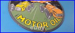 Vintage Oilzum Motor Oil Sign Porcelain Gasoline Pump Racing Sign