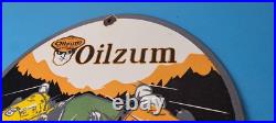 Vintage Oilzum Motor Oil Sign Porcelain Gasoline Pump Racing Sign