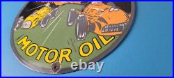 Vintage Oilzum Motor Oil Sign Porcelain Gasoline Pump Racing Sign