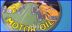 Vintage Oilzum Motor Oil Sign Porcelain Gasoline Pump Racing Sign