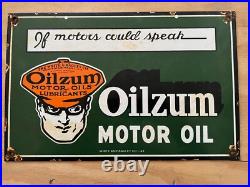 Vintage Oilzum Motor Oil White & Bagley Co. 48 Porcelain Metal Sign 15.5 X! 0