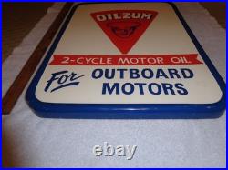 Vintage Oilzum Outboard Boat Motor Oil 21 X 15 Self Framed Metal Gasoline Sign