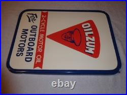 Vintage Oilzum Outboard Boat Motor Oil 21 X 15 Self Framed Metal Gasoline Sign Vintage Oilzum Outboard Boat Motor Oil 21 X 15 Self Framed Metal Gasoline Sign
