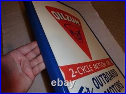 Vintage Oilzum Outboard Boat Motor Oil 21 X 15 Self Framed Metal Gasoline Sign
