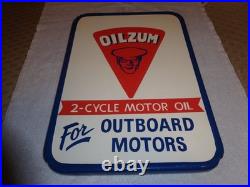 Vintage Oilzum Outboard Boat Motor Oil 21 X 15 Self Framed Metal Gasoline Sign