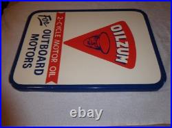 Vintage Oilzum Outboard Boat Motor Oil 21 X 15 Self Framed Metal Gasoline Sign
