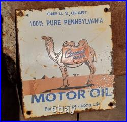 Vintage Old Antique Rare Pennsylvania Motor Oil Adv. Porcelain Enamel Sign Board