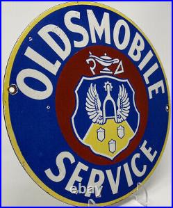 Vintage Oldsmobile Porcelain Dealership Sign Gas Station Service Motor Oil Shop