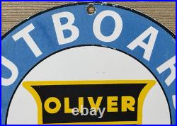 Vintage Oliver Outboard Motors Porcelain Sign Gas Station Pump Plate Oil Boat Vintage Oliver Outboard Motors Porcelain Sign Gas Station Pump Plate Oil Boat