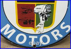 Vintage Oliver Outboard Motors Porcelain Sign Gas Station Pump Plate Oil Boat Vintage Oliver Outboard Motors Porcelain Sign Gas Station Pump Plate Oil Boat