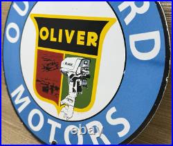 Vintage Oliver Outboard Motors Porcelain Sign Gas Station Pump Plate Oil Boat Vintage Oliver Outboard Motors Porcelain Sign Gas Station Pump Plate Oil Boat