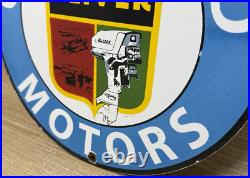 Vintage Oliver Outboard Motors Porcelain Sign Gas Station Pump Plate Oil Boat Vintage Oliver Outboard Motors Porcelain Sign Gas Station Pump Plate Oil Boat