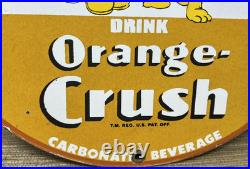 Vintage Orange Crush Porcelain Sign Gas Station Motor Oil Service Disney Mickey