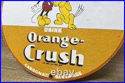 Vintage Orange Crush Porcelain Sign Gas Station Motor Oil Service Disney Mickey