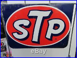 Vintage Original 1960's STP Motor Oil Can Display Gas Service Station Rack Sign