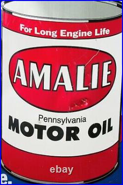 Vintage Original Amalie Motor Oil Embossed Sign / FREE PRIORITY SHIPPING