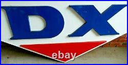Vintage Original D-X Diamond Motor Oil 7 Foot Porcelain Sign Very Good Condition