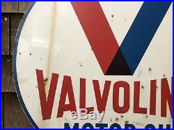 Vintage Original VALVOLINE Motor Oil Gas Service Station 2 Sided Sign 30