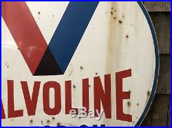 Vintage Original VALVOLINE Motor Oil Gas Service Station 2 Sided Sign 30