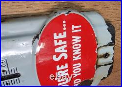 Vintage PRESTONE ANTIFREEZE Porcelain Thermometer Sign 36 Garage Motor Oil Sign