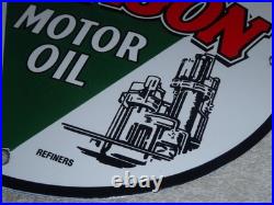 Vintage Paragon Motor Oil Truck Refiners & Producers 9 Porcelain Metal Gas Sign
