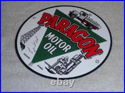 Vintage Paragon Motor Oil Truck Refiners & Producers 9 Porcelain Metal Gas Sign
