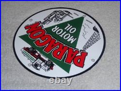 Vintage Paragon Motor Oil Truck Refiners & Producers 9 Porcelain Metal Gas Sign