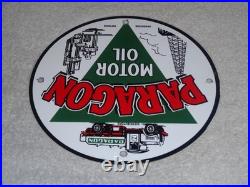 Vintage Paragon Motor Oil Truck Refiners & Producers 9 Porcelain Metal Gas Sign