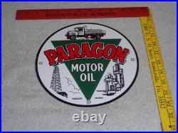 Vintage Paragon Motor Oil Truck Refiners & Producers 9 Porcelain Metal Gas Sign
